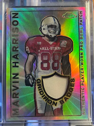 Marvin Harrison /200 2002 Topps Chrome Gridiron Badges Pro Bowl Worn Jersey Patch SP