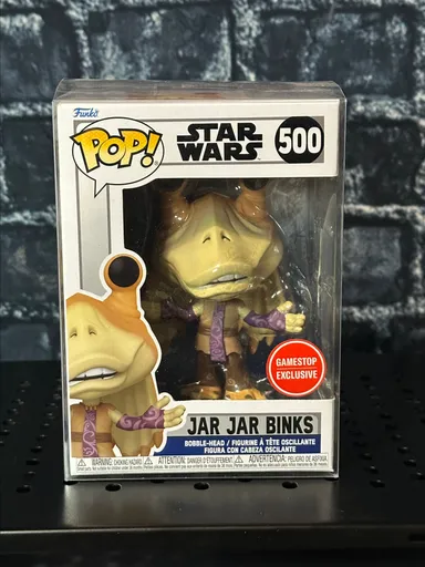 Funko Pop! JAR JAR BINKS #500 Star Wars Game Stop Exclusive NEW with Protector