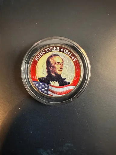 John Tyler colorized quarter