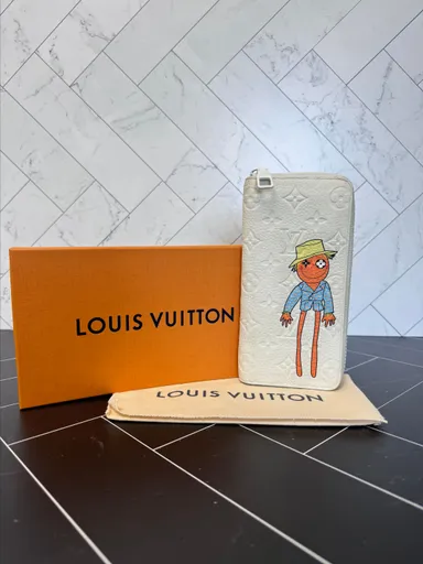 Louis Vuitton White Empreinte Virgil Vertical Zippy Wallet
