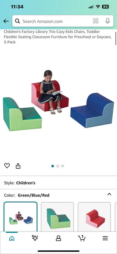 Children's Factory Library Trio Cozy Chairs