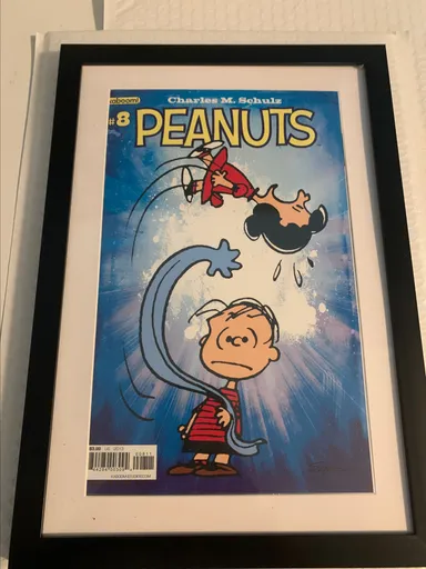 Peanuts Linus & Lucy Framed Comic Book Art