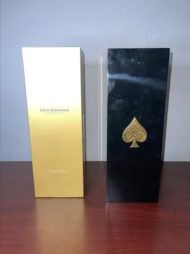 Ace Of Spades Armand De Brignac Champagne Empty Case & 2012 Cristal Display Case