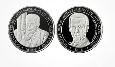 1 OZ .999 Silver President Trump President Biden Heads & Tails Coin