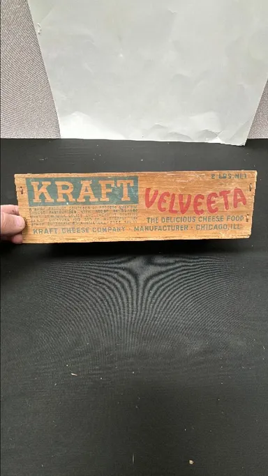 Kraft Velveeta wooden cheese box
