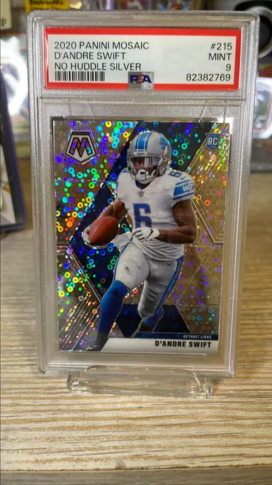 2020 Mosaic D'Andre Swift RC No Huddle Silver PSA 9 Detroit lions