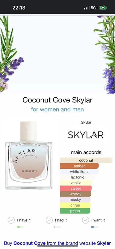 Skylar Coconut Cove EDP Sample For Women 1.5 ml.