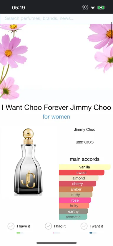 NIB Jimmy Choo I Want Choo Forever Deluxe Mini Perfume For Women 5 ml.