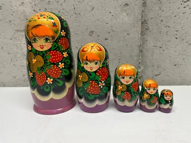 Russian Dolls Set Wooden Nesting Matryoshka Hand Paint Calssical Craft Matryoshk