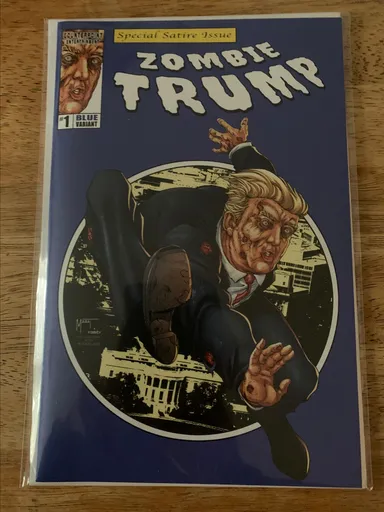Zombie Trump Blue Variant Donald Trump Comic Book