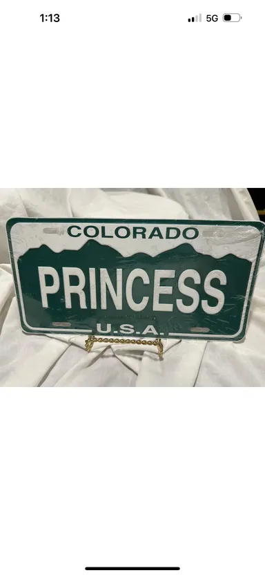 Colorado Princess License Plate