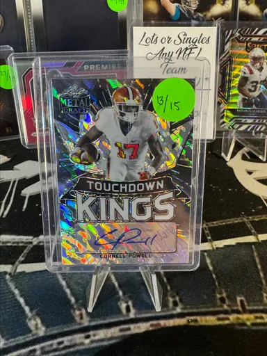 2021 Cornell Powell Leaf Touchdown Kings Rookie Metal Draft Auto /15