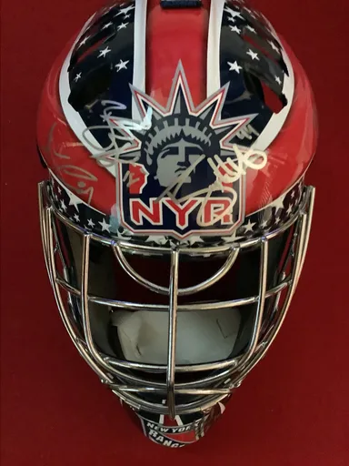 Statue of Liberty Team signed New York Rangers Full Size Goalie Mask
