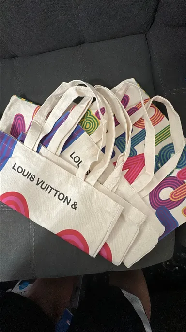 3 BAGS BUNDLE. Louis Vuitton Novelty Canvas Eco Tote Bag