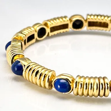 XVR6 18k Gold Lapis Bangle Bracelet