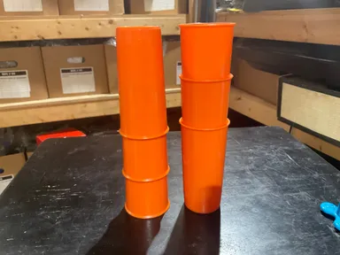 6 Tupperware Drinking Cups Plastic Vintage Orange