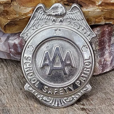 Vintage AAA School Safety Patrol Hall Monitor Police Badge Shield (WN15-JR)