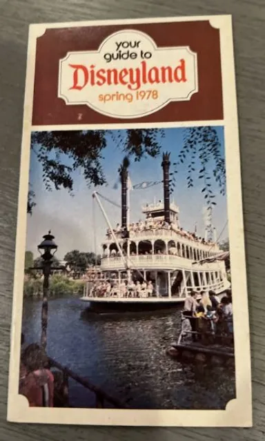 your guide to Disneyland spring 1978 featuring Mark Twain & Candleshoe