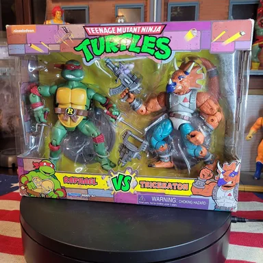 Teenage Mutant Ninja Turtles Action Figures Playmates Michelangelo Vs Bebop