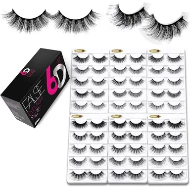 Eliace Lashes 30 Pairs | Luxury 6D Mink Eyelashes Wholesale Bulk 10 Styles.  (503)