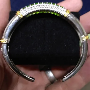 Emeralds/Sterling Silver Bracelet