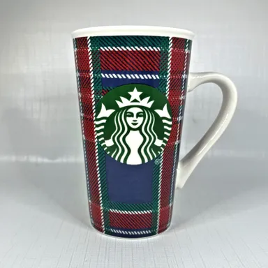 Starbucks 2017 Holiday Plaid Mug 16 oz Tartan Coffee Cocoa Latte Cup