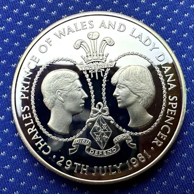 Tristan daCunha 25 Pence 1981 Coin Royal Wedding .925 Silver Proof #ZA119