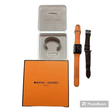 Apple Watch Hermès 3 42mm Stainless Steel Case with Hermes Orange Band