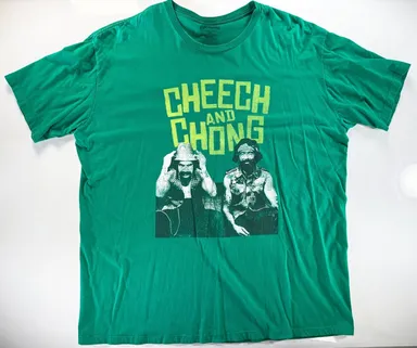 Vintage Cheech And Chong Graphic T-Shirt Green XXL Next Movie 420 Weed Cannabis