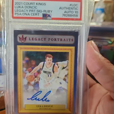 2021 Panini Court Kings Legacy Portraits Signatures Luka Doncic LDC Legacy Prt.Sig-Ruby PSA N0: AUTHENTIC