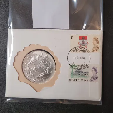 1970 $5 Bahama Islands silver coin