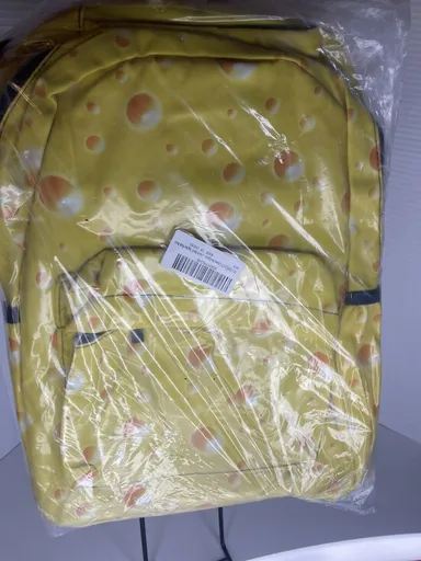 Brand New 15” Yellow Cheese Backpack Multi Pockets