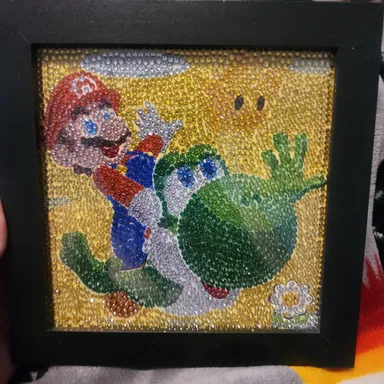 💖 Framed Mario and Yoshi beaded picture 💖