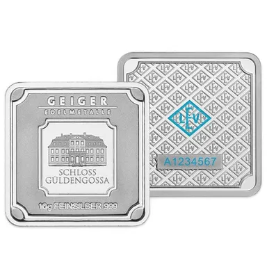 10 gram Geiger Silver Bar