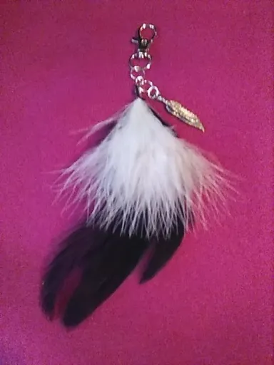 Bag Charm Cruella De Vil Black & White Feathers Purse Charm Handcrafted New