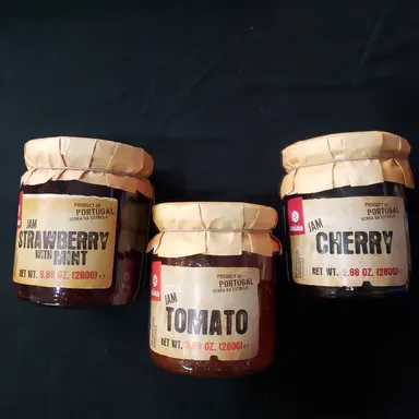 #10 1 (one) Jar choose Strawberry Mint, Tomato, or Cherry Jam 9.88oz