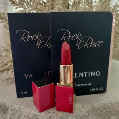 Bundle #001 - Valentino Rock & Rose Vial (2) Plus Valentino Rosso Valentino Mini Lipstick