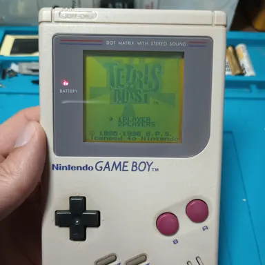 console-Nintendo DMG GameBoy - Gray Tested, W/ New Lens & Tetris blast