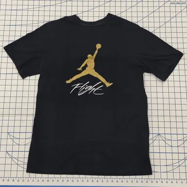 Air Jordan Jump Man Flight Short Sleeve Shirt M Black/Gold/White