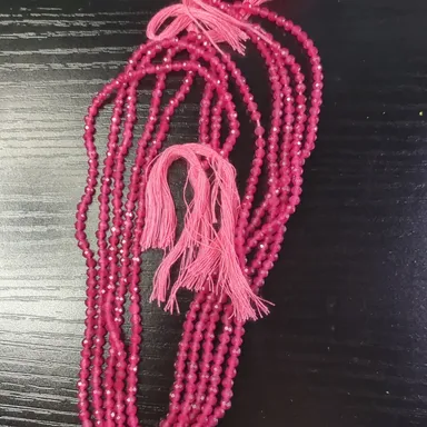 NEW- Dyed Jade (Malaysian) Hot pink Micro-faceted