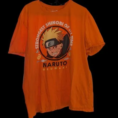 Naruto Shippuden Shirt Mens XXL  Orange  tag Anime Japan Manga Comic