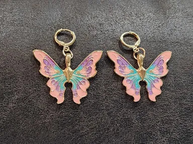 Gold Fairytopia Elina Barbie Pearl Butterfly Earrings