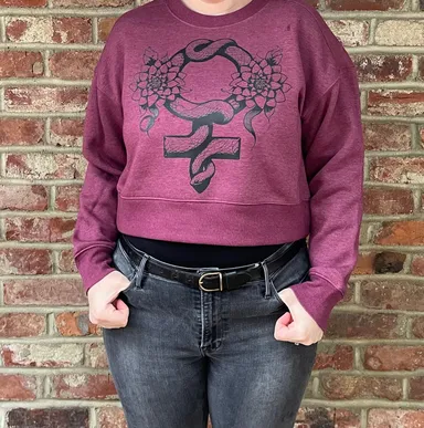 Female sign sweatshirt for feminists (women's sizing); Fleece Cropped Crew