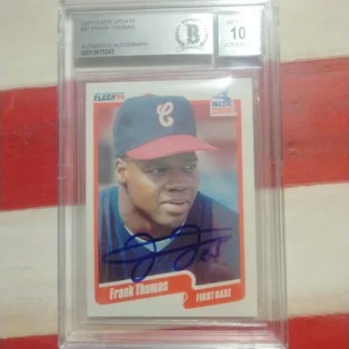 HALL OF FAME FRANK THOMAS 1990 FLEER BGS GRADED 10 AUTOGRAPH GRADE. PERFECT CARD !!!