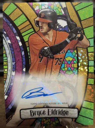 SF-Bryce Eldridge 2023 Bowman Draft Stained Glass Gold Refractor Auto /50 Giants