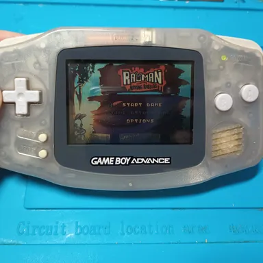 console- Nintendo Game Boy Advance - Clear Glacier Tested W/ Rayman Raving Rabbids