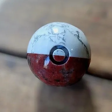 Red Jasper & Howlite Pokémon Ball