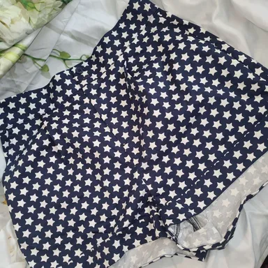 V14 - Unique Vintage blue w/ white stars cuffed shorts