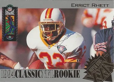 1994 Classic NFL Experience Rookie (Spanish) #R4 Errict Rhett Tampa Bay Buccaneers