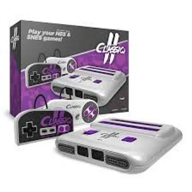 Classiq II - NES / SNES Game System - Gray/Purple